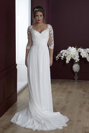 Taffeta and Lace Gloucester House of Nicholas Wedding Dress 2602