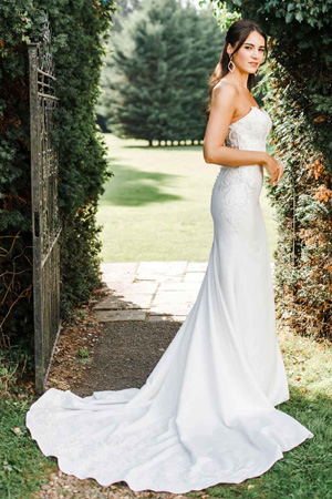 House of Nicholas wedding gown 2922 - Taffeta and Lace Gloucester
