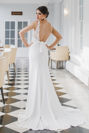 House of Nicholas wedding gown 2923 - Taffeta and Lace Gloucester
