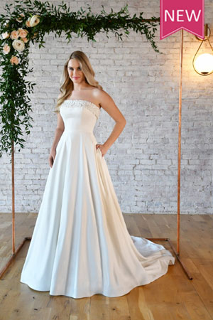 Taffeta and lace wedding gowns stella york 7045