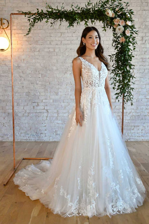 taffeta and lace wedding gowns gloucester stella york 7194-ribbon