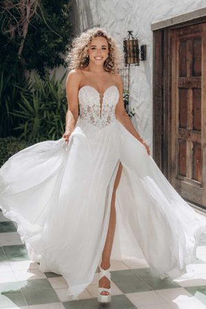 Taffeta and Lace Stella York Wedding Gown 8027-S24-ribbon