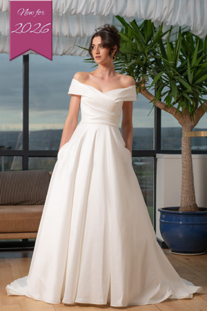 Taffeta and Lace Wedding Gowns from House of Nicholas Style3106-r