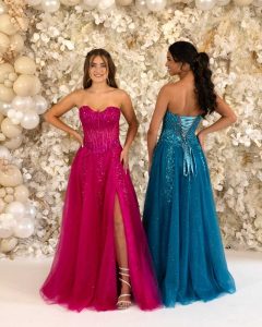 Taffeta and Lace Prom gowns 1018