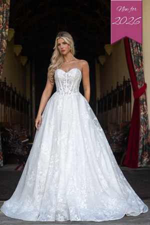 Taffeta and Lace Wedding Dresses Rachel Allan RB5132