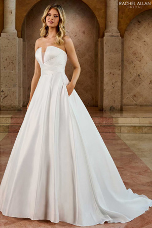 Taffeta and Lace Wedding Gowns by Rachel Allen RB2188