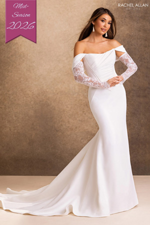 Taffeta and Lace Weddings Gowns by Rachel Allan RB2257