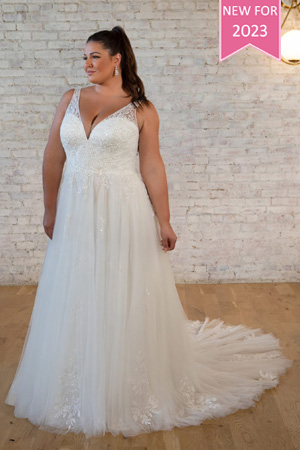 Taffeta and Lace Gloucester Stella Yrok plus size 7616