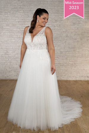 Taffeta and Lace Gloucester wedding dresses Stella York 7661+