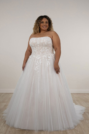 Taffeta and Lace Wedding Dresses Stella York Plus size 7974