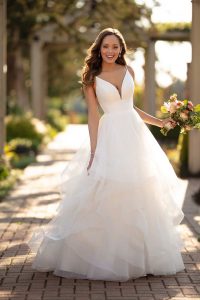 Taffeta and lace wedding dresses Stella York 6988-1