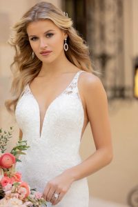 Taffeta and lace wedding dresses Stella York 7078