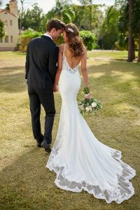 Taffeta and lace wedding dresses Stella York 7118