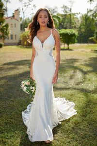 Taffeta and lace wedding dresses Stella York 7118