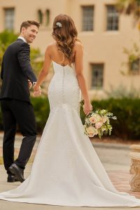 Taffeta and lace wedding dresses Stella York 7120