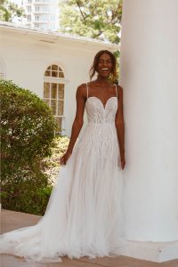 Taffeta and Lace wedding dresses 7490