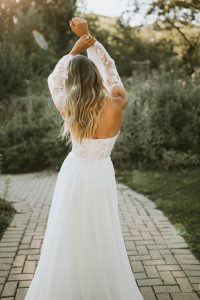Taffeta and Lace wedding dresses 7497