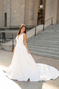 Taffeta and Lace Gloucester Wedding Dresses Stella York 7755