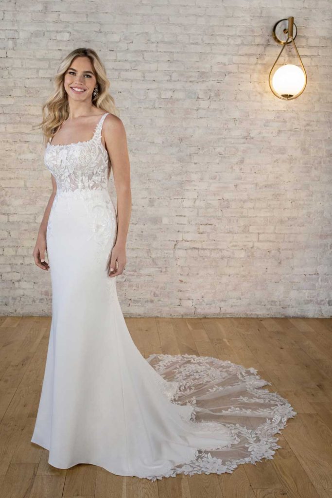 Taffeta and Lace Gloucester wedding gowns Stella York 7715