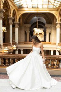 Taffeta and Lace wedding dresses Stella York