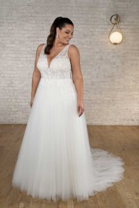 Taffeta and Lace Gloucester Stella York Wedding Gown 7661+