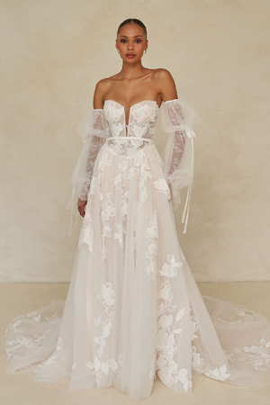 Taffeta and Lace Madi Lane wedding gowns WALKER-ML25500