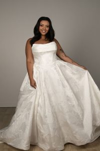 Taffeta and Lace Stella York Wedding Gown 8084