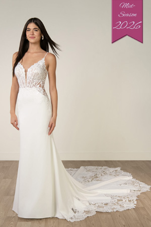 Taffeta and Lace Wedding Gowns Stella York 8340