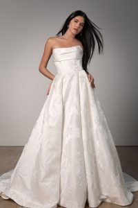 Taffeta and Lace Stella York Wedding Gown 8084