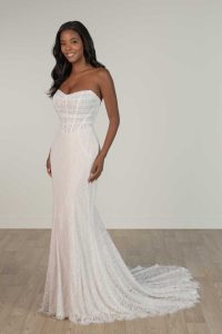 Taffeta and Lace Stella York Wedding Gowns SY8086