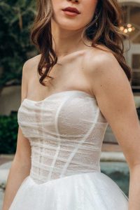 Taffeta and Lace Stella York Wedding Gowns SY8087