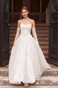 Taffeta and Lace Wedding Gowns _Romantica_TEDDY-front view