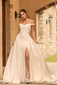 Taffeta and Lace Wedding Gowns Sophia Tolli Y3167