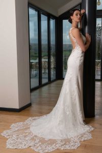 Taffeta and Lace Wedding Gowns from House of Nicholas Style3033-4