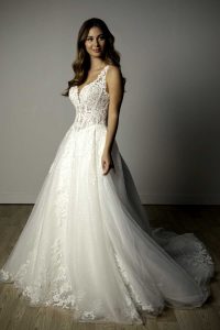 Taffeta and Lace Gloucester Wedding Gowns Stella York 8314