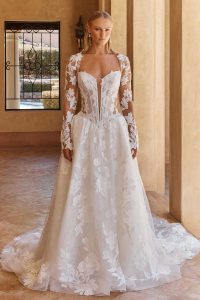 Taffeta and Lace Wedding Gowns Madi Lane Ovani1