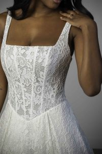 Taffeta and Lace Wedding Gowns Stella York 8344