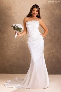 Taffeta and Lace Wedding Gowns by Rachel Allan RB2254 front view